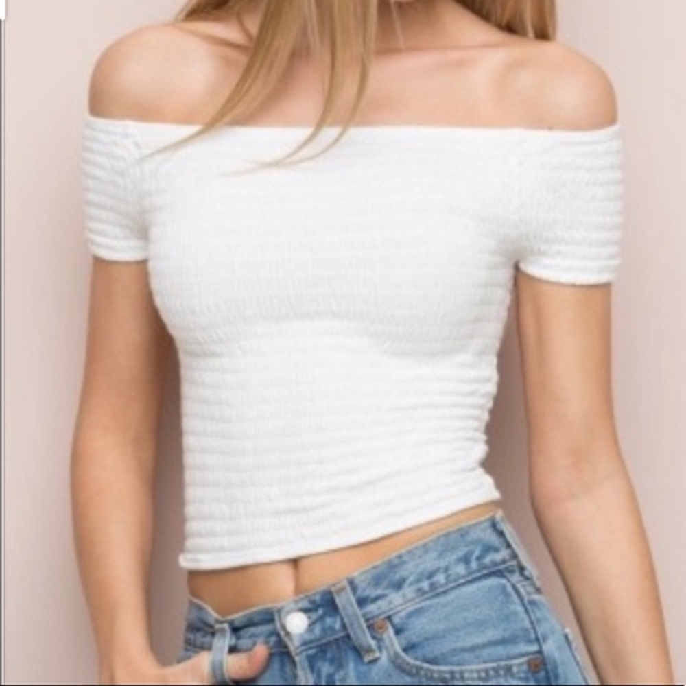 Brandy Melville off the shoulder white top